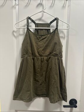 Nursing Tank L - Olive Green Women’s Sleeveless Tank Top
